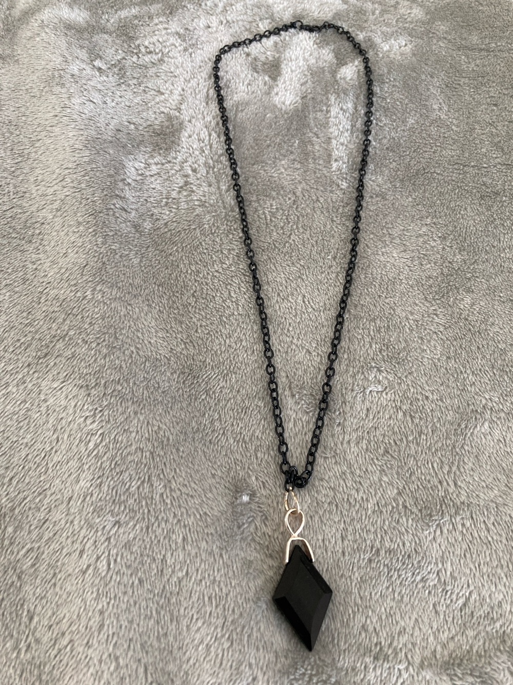 Gothic black faux gem necklace